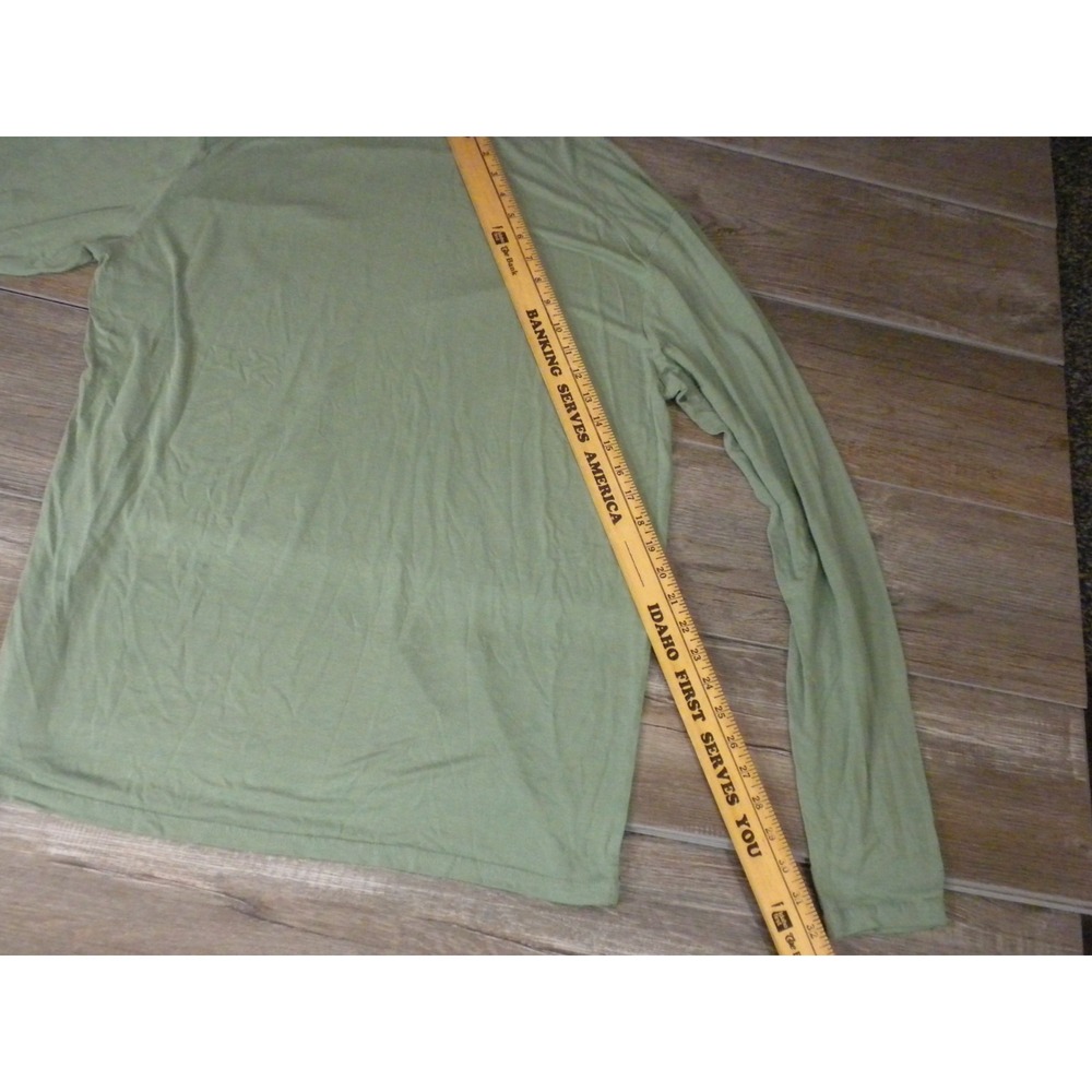 Free Fly Raglan Performance Bamboo T-Shirt Mens XL Green Lightweight Long Sleeve - Picture 7 of 7
